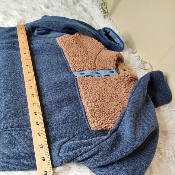Title Nine Women Callitrix Fleece Pullover Jacket Blue Brown Long Sleeve S - Picture 6 of 7